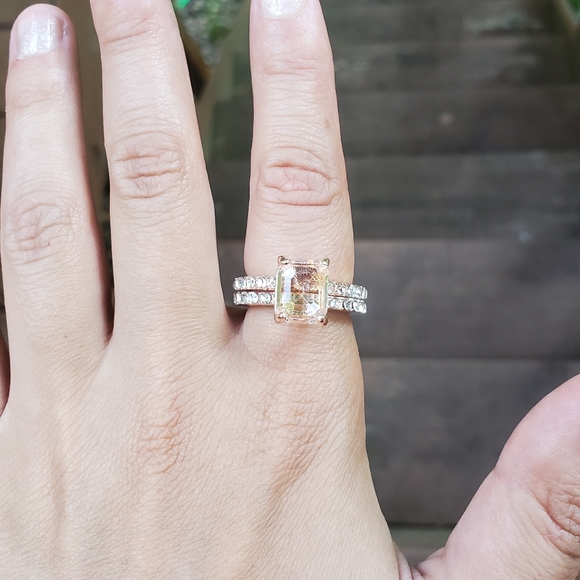 NWOT 18K GF Rose Gold White Topaz Engagement Rings - Picture 7 of 15